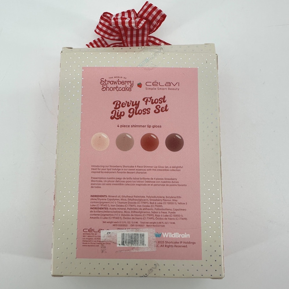 Strawberry Shortcake Celavi Berry Frost Lip Gloss Set 4pc Shimmer Limited Editio - Picture 2 of 2
